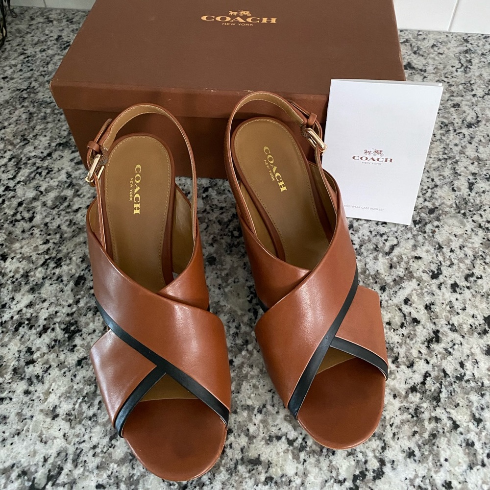 Coach wedge sandals size 8.5